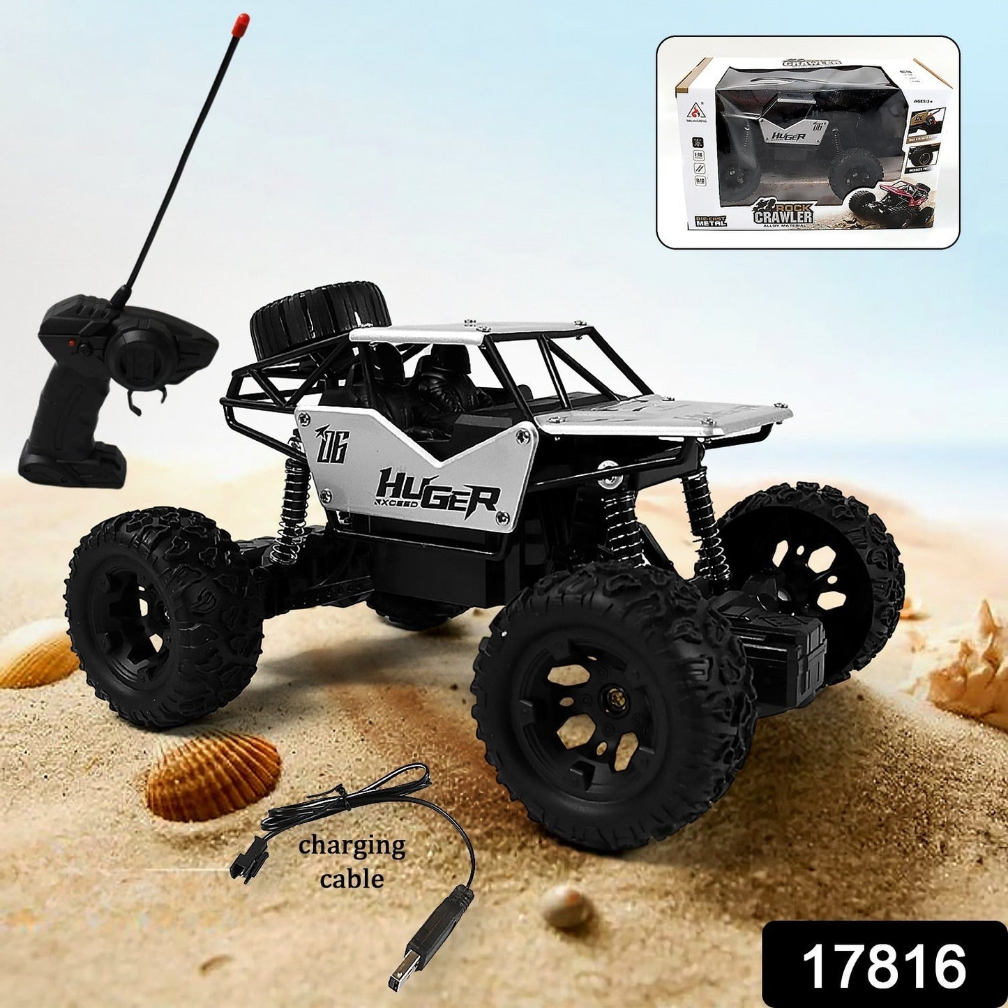 Rock Crawler Monster RC Truck All Terrain Stunt Racing Car Rechargeable Indoor Outdoor Toy Car - Springkart 