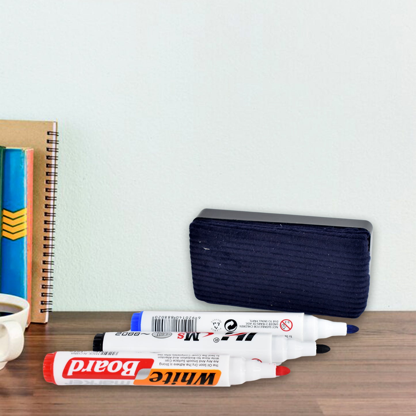 Whiteboard Marker Set (Blue Black Red) With Board Duster - Pack Of 4 - Springkart 