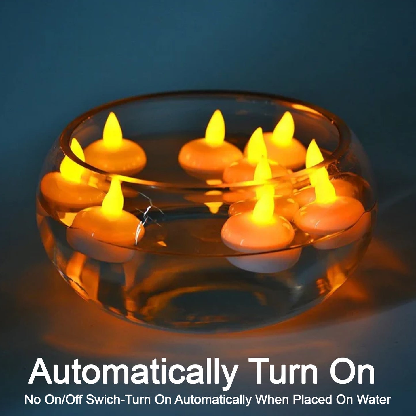 6432 Set Of 12 Flameless Floating Candles Battery Operated Tea Lights Tealight Candle - Decorative Wedding. - Springkart 