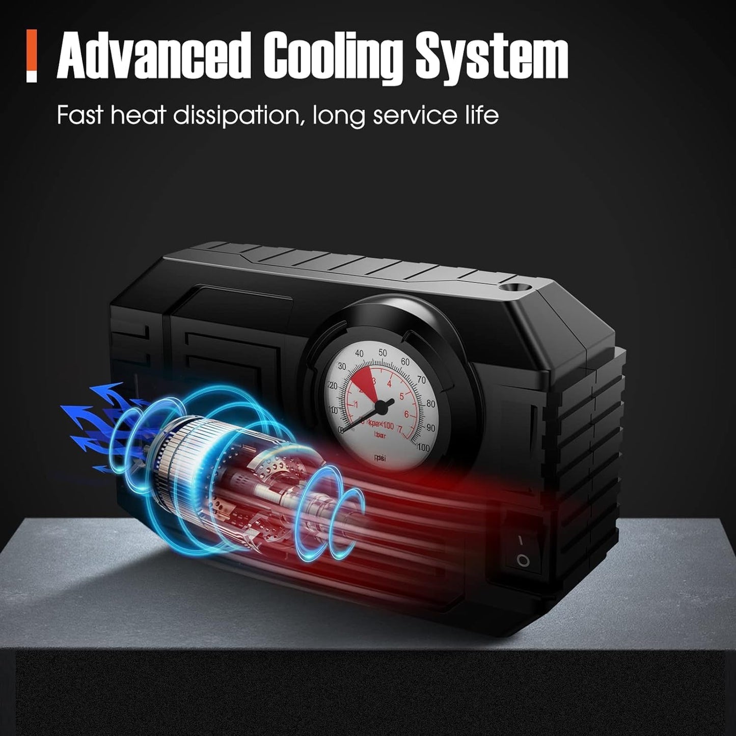 7586 Tire Inflator Portable Air Compressor 12v Small Air Pump For Car Tires Bicycle Balloons Cars Bike Bicycles And Other Inflatables With Led Light (12v)