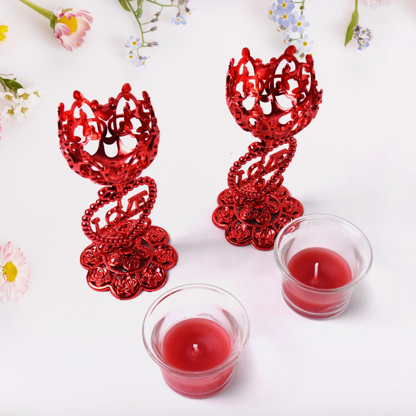 Tea Lights Holder Candle Stand (2 Pc Set) - Springkart 