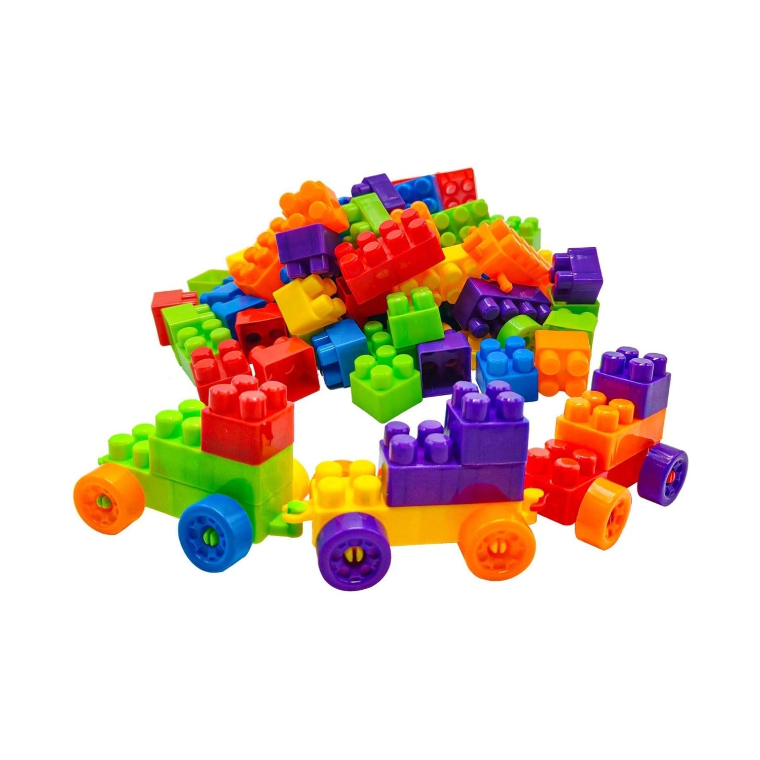 Blocks Set for Kids, Play Fun and Learning Blocks for Kids Games for Children Block Game Puzzles Set Boys, Children (Multicolor, 120 Bricks Blocks) - Springkart 