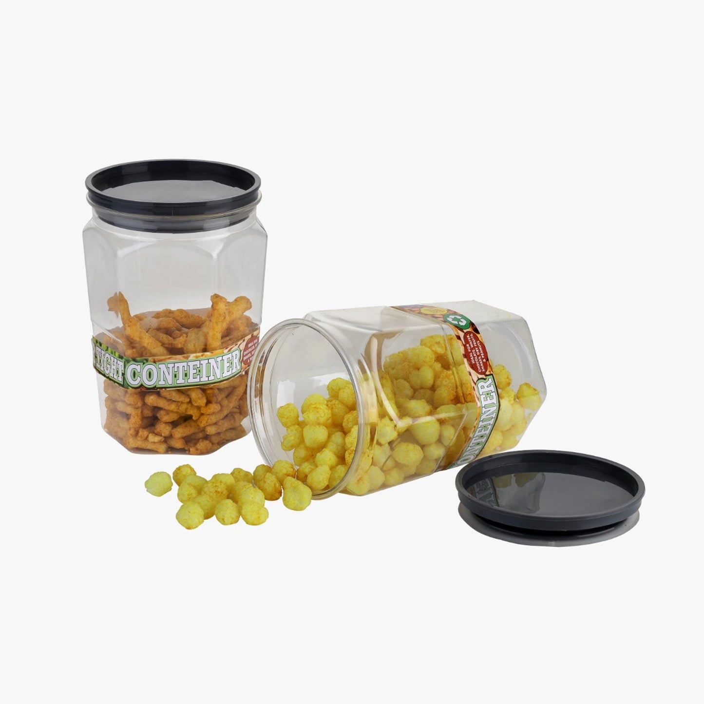 Air Tight Kitchen Storage Container for Rice | Dal | Atta, BPA-Free, Flour | Cereals | Snacks | Stackable | Modular, Round. (Approx - 1100Ml, Set of 6pcs) - Springkart 
