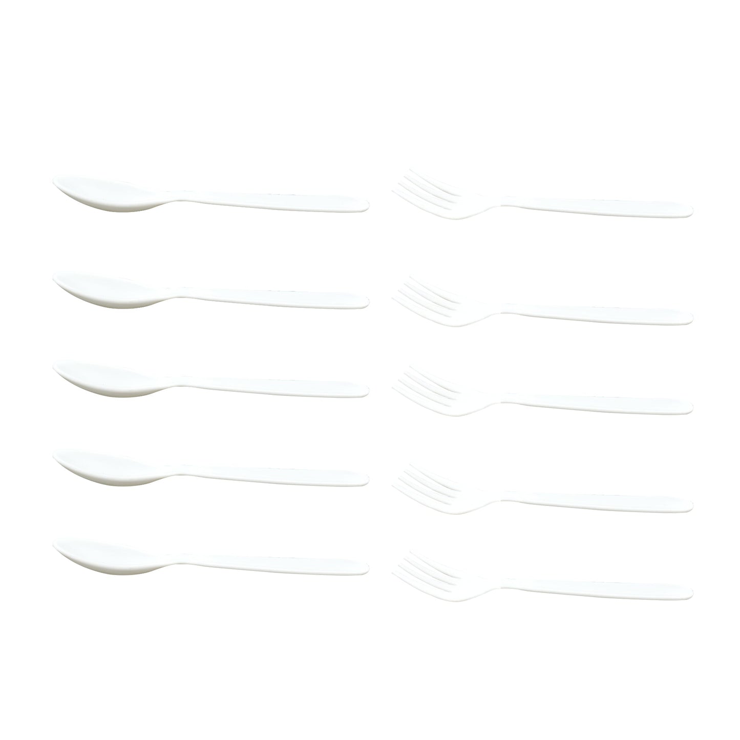Dinnerware Cutlery Premium Plastic Spoon And Fork Set - 10 pcs - Springkart 