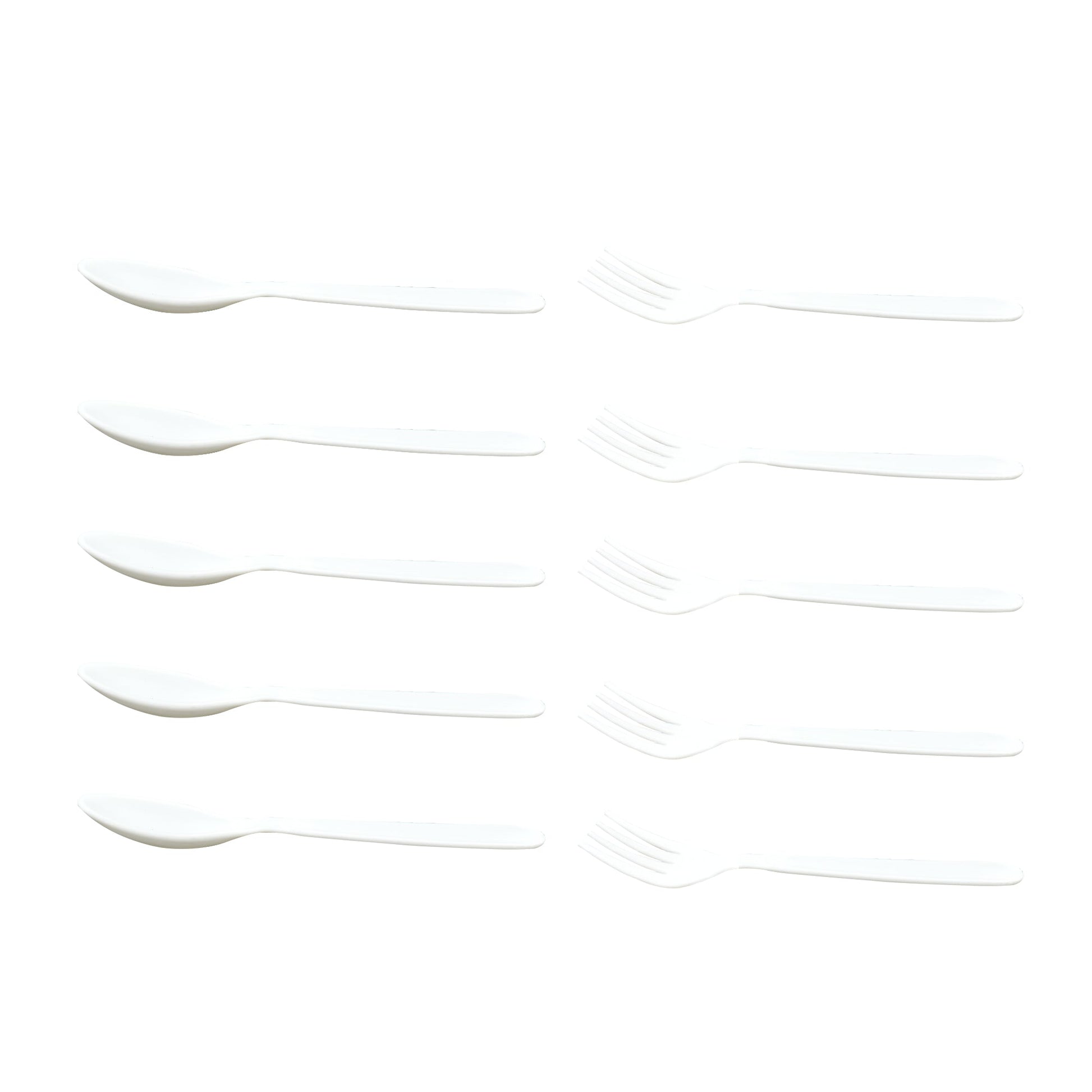Dinnerware Cutlery Premium Plastic Spoon And Fork Set - 10 pcs - Springkart 