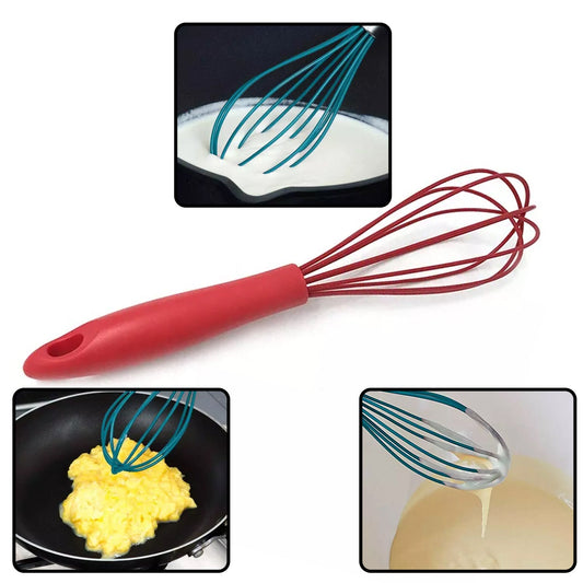 Manual Whisk Mixer Silicone Whisk, Cream Whisk, Flour Mixer, Rotary Egg Mixer, Kitchen Baking Tool. - Springkart 