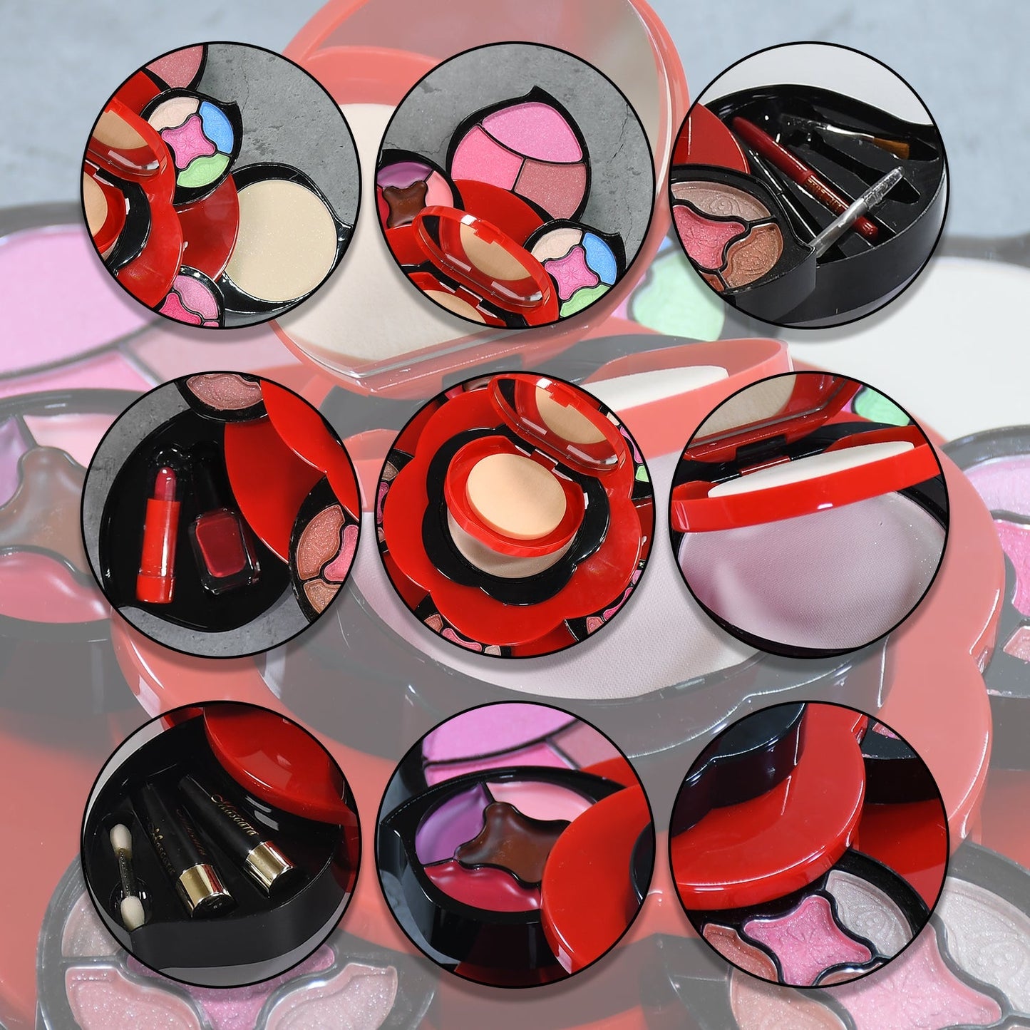 All in One Makeup Kit for Teens Flower Palette for Girls 3 Tier Cosplay - Springkart 