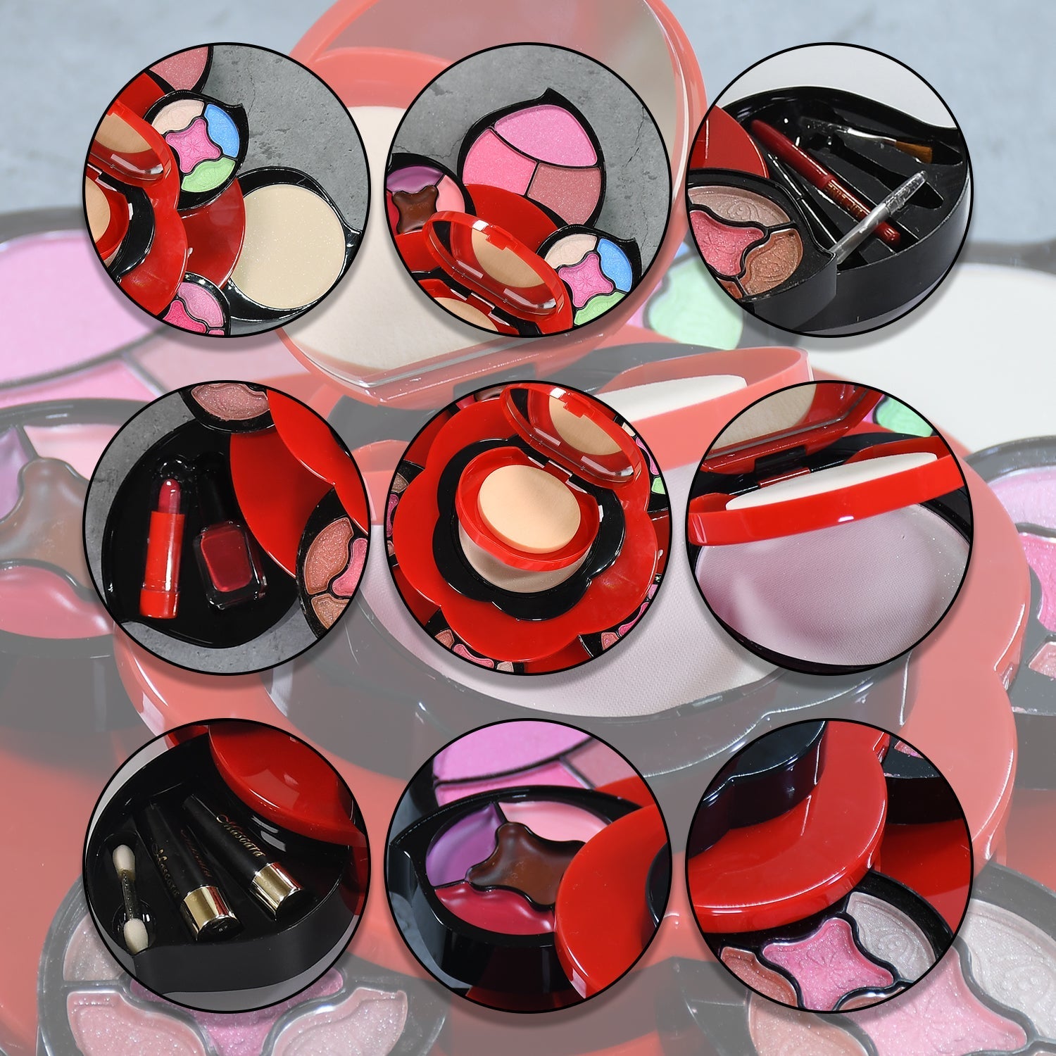 All in One Makeup Kit for Teens Flower Palette for Girls 3 Tier Cosplay - Springkart 