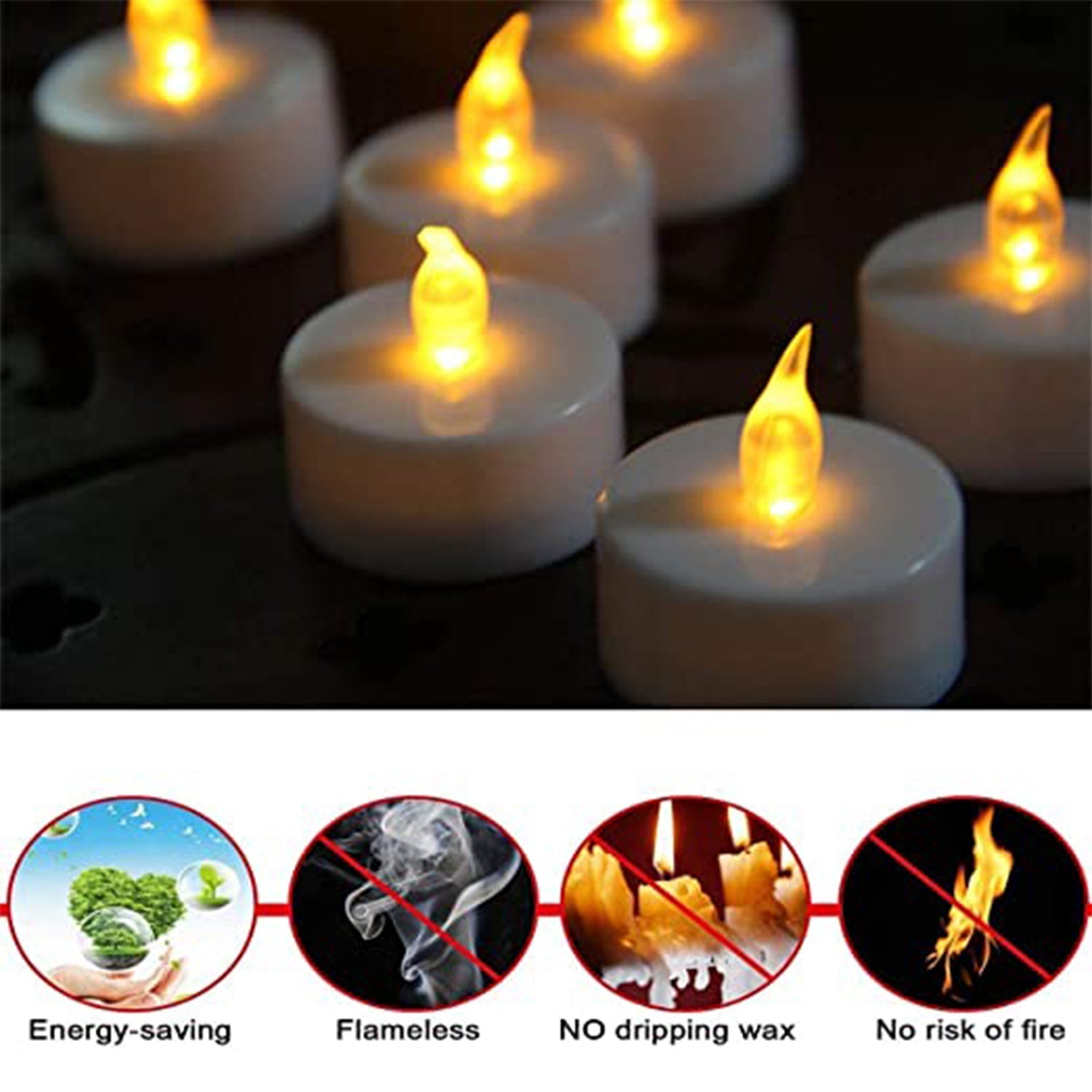 Set of 12 Flameless Floating Candles Battery Operated Tea Lights Tealight Candle - Decorative, Wedding. - Springkart 