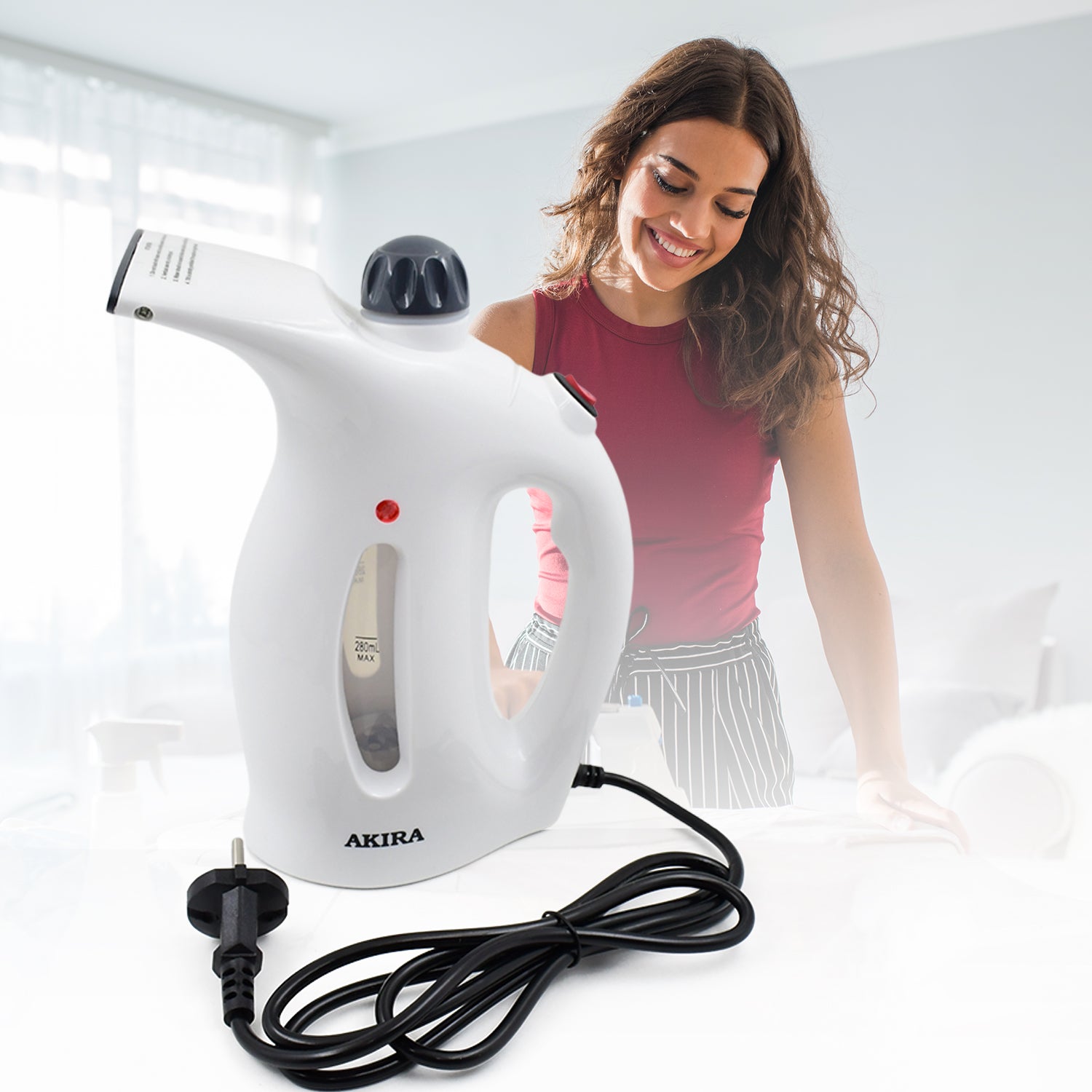 Portable Handheld Garment & Facial Steamer (1 Pc) - Springkart 