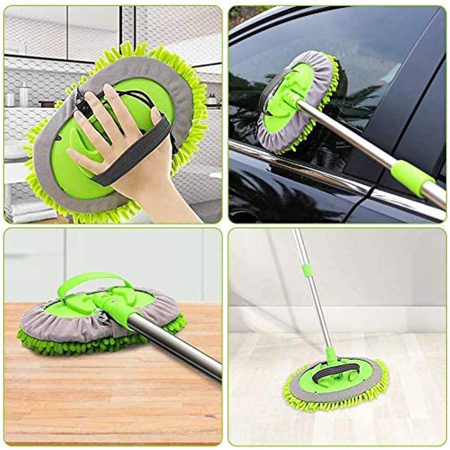 Car Duster Microfiber Flexible Duster Car Wash | Car Cleaning Accessories | Microfiber | brush | Dry / Wet Home, Kitchen, Office Cleaning Brush Extendable Handle - Springkart 