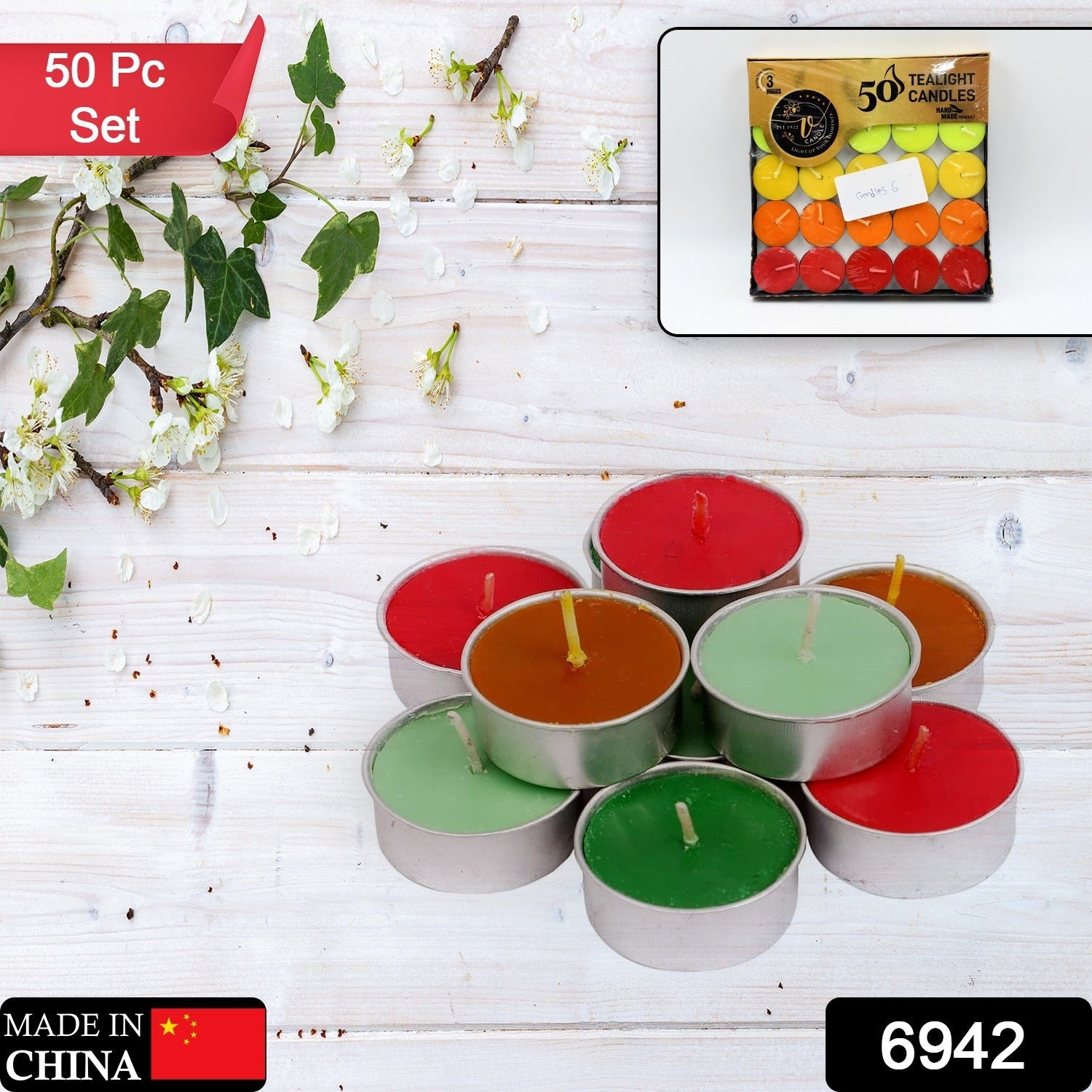 DECORATIVE COLOR CANDLE LIGHT CANDLE PERFECT FOR GIFTS, HOME, ROOM, BIRTHDAY, ANNIVERSARY DECORATIVE CANDLES (50 Pc Set) - Springkart 