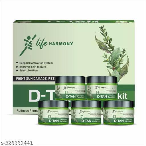 D-Tan Facial Kit, De-tan 5 in 1 Signature Collection for All Skin Type (250 g) (5 x 50 g) Facial Kit,