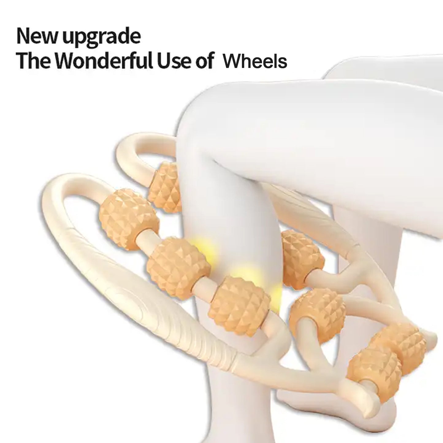 Muscle Massage Roller 8 Wheels Relieve Soreness Leg Muscle Roller Fitness Roller Muscle Relaxer Massage Roller Ring Clip All Round Massaging Uniform Force Elastic Pp Drop Shaped For Home Use (1 Pc) - Springkart 