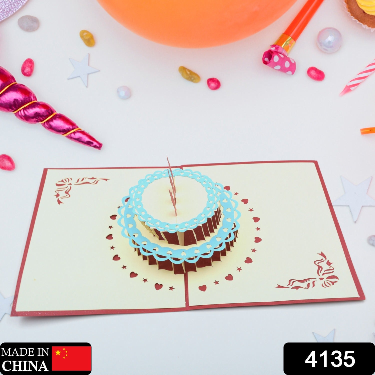 Unique 3D Pop-Up Wishing Card (Birthday): 1 Pc - Springkart 