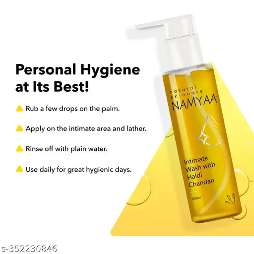 Namyaa Haldi Chandan Intimate Hygiene Wash Pack of 2 | Goodness of Haldi | Anti Bacterial Wash Intimate Wash (200 ml, Pack of 2)