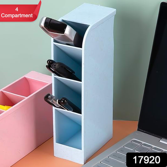 Multipurpose 4 Compartment Pen Holder Office Desktop (1 Pc) - Springkart 