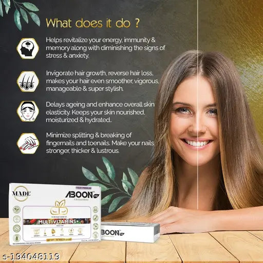 ABOON HAIR NAILS SKIN BIOTIN MULTIVITAMINS TAB - Springkart 