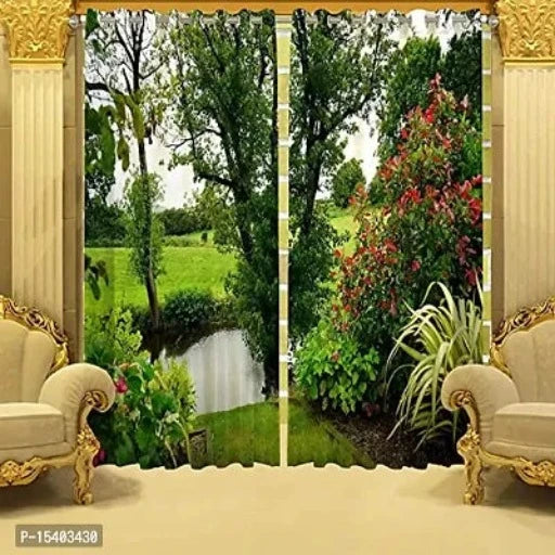 Fashion 3D Printed Beautifully Desgin Digital Printed Polyester Fabric Curtainss - Pack of 1 Curtains with Eyelet Ring for Door (7 feet) (4 x 7 Door)