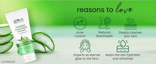 Globus Aloe Vera Neem Tulsi Acne Control Face Wash, Each 75 gm (PACK OF 3)