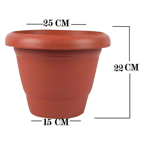Garden Heavy Plastic Planter Pot / Gamla (Brown, Pack of 1) - Springkart 