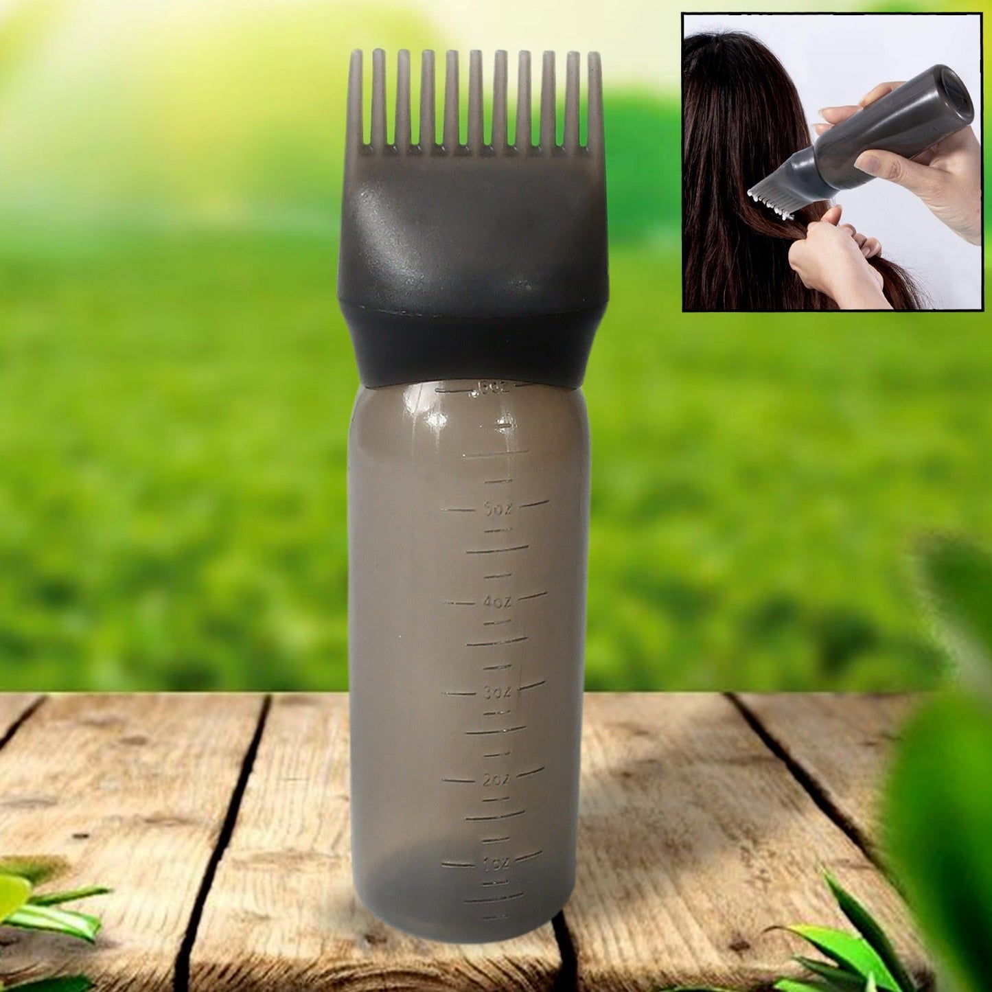 Comb Applicator Bottle, Hair Oil Applicator Bottle for Hair Dye Bottle Applicator Brush with Graduated Scale, Professional Brush Applicator Comb Hairdressing Coloring Styling Tool (1 Pc) - Springkart 
