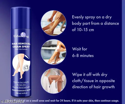 Hair removal Cream Spray for Painless Hair Removal 130ml Women and Girls
