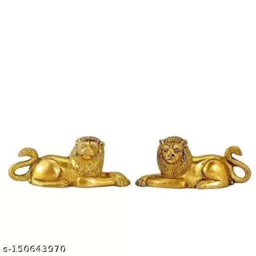 Brass statue villa Lion Idol for Maha Vastu Shastra and Feng - Springkart 