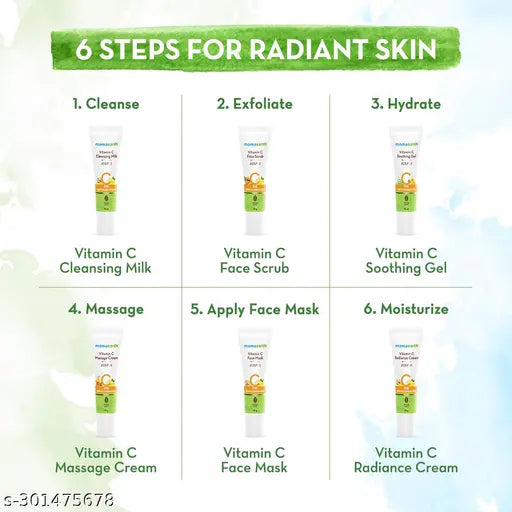 Mamaearth Vitamin C Facial Kit with Vitamin C & Turmeric for Skin Illumination - 60 g