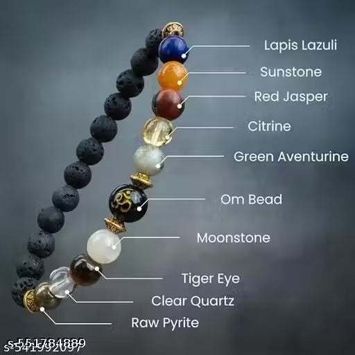Navgraha Shanti Bracelet for Prosperity & Balance | 108 Hours Charged by Top Astrologers  | Crystal Bracelet for Women & Men