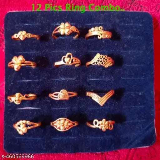 12 pis combo rings female & girl