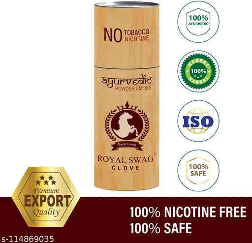 ROYAL SWAG Ayurvedic & Herbal Cigarette, Clove Flavour Smoke Tobacco Free Cigarettes Helps in Quit Smoking