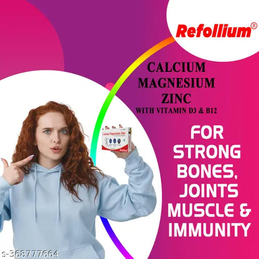 Calcium Supplement 1000mg with Vitamin D3, Magnesium, Zinc & Vitamin B 12 For Men & Women/ For Immunity, Bone & Joint Support - 30 N - Springkart 