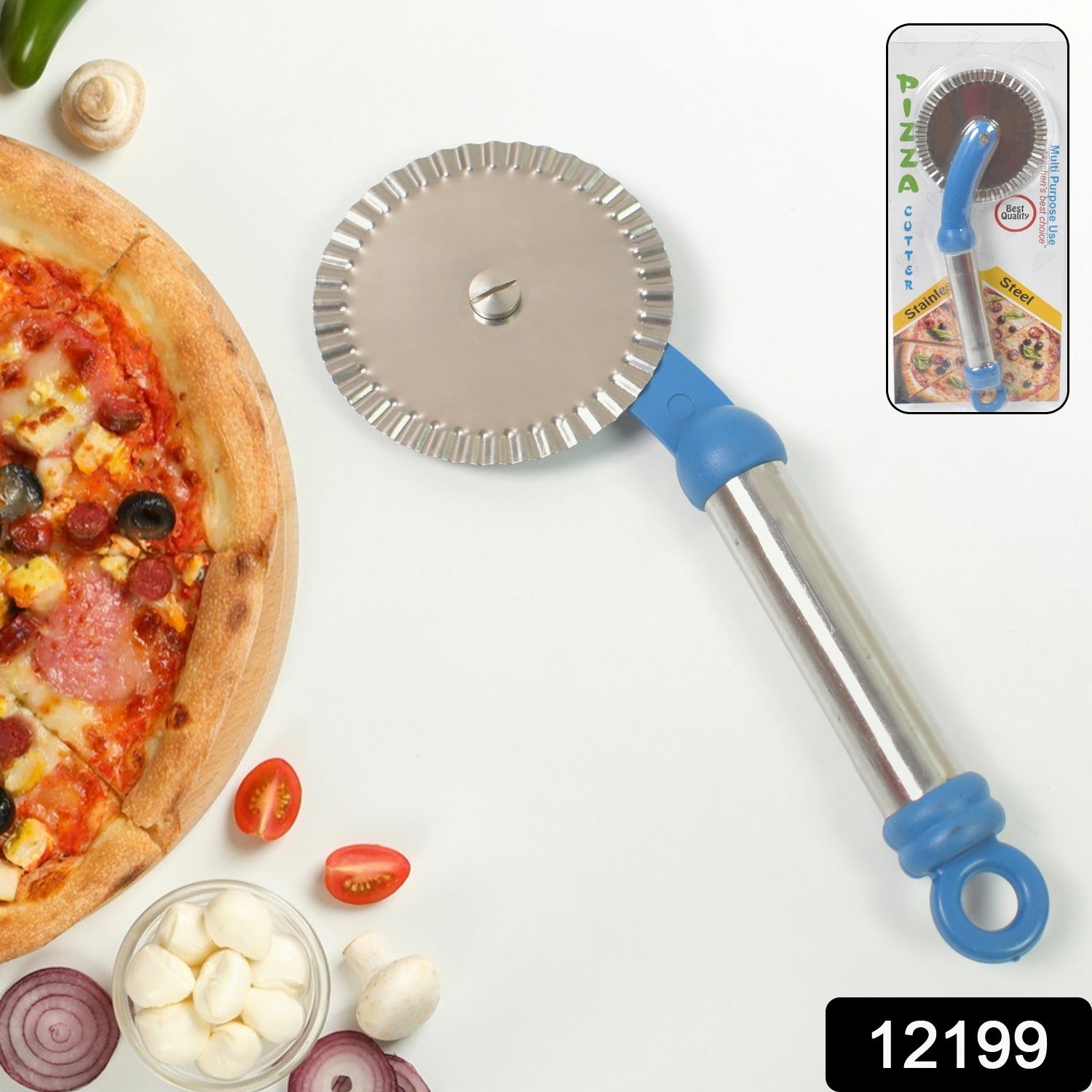 Multi Purpose Use Curly Pizza Cutter Pastry Cutter Sandwiches Cutter (1 Pc) - Springkart 