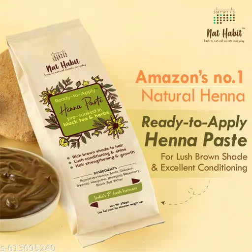 Nat Habit Ready-to-Apply Natural Hair Colour (Mehendi) for Hair | Hassle-free Replacement to Mehendi Powder (220 g)