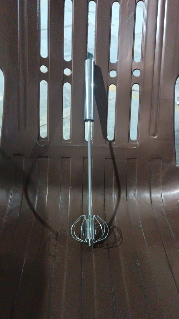 Big Stainless Steel Egg Whisk Hand Push Rotary Whisk Blender (1 Pc 35 Cm) - Springkart 