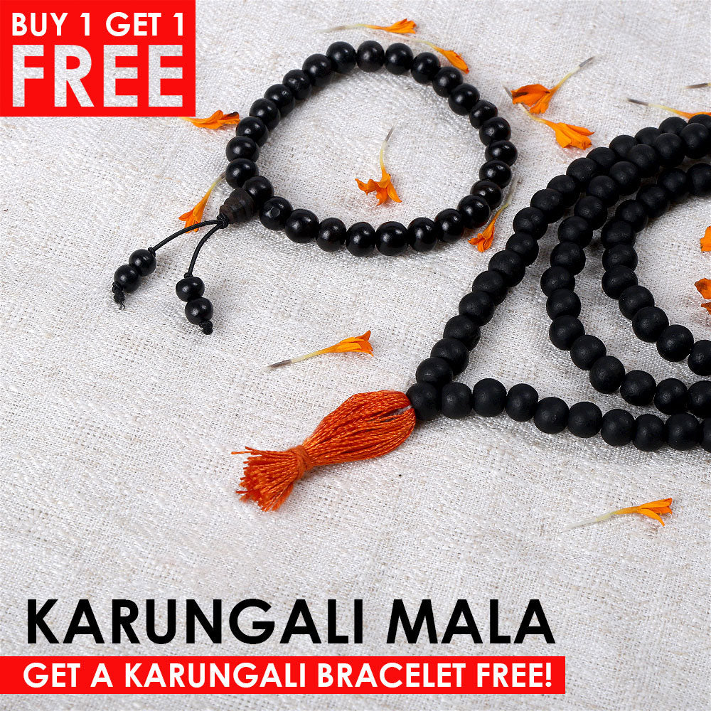 Govt. Lab Certified Original Ebony wood Karungali Mala.