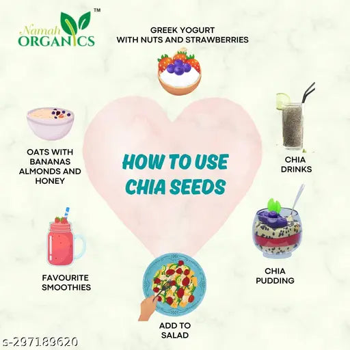 Raw chia seeds for Weight Loss ,High in Calcium Good Source of Omega-3(150+150gm)300GM - Springkart 
