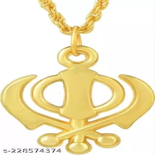 Sikh Khanda Sardar Punjabi Sikhism Religious Pendant Silver - Springkart 