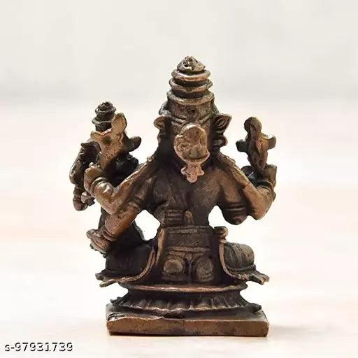 1.9 inches, Pure Copper Handmade Lakshmi Narashimha Idol, 80 Grams Pack of 1 Piece