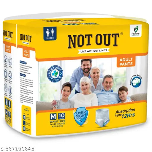 Adult Diaper Pants Medium Size, 12 Hrs Absorption, Unisex with Extra Soft Adult Diapers - M  (10 Pieces)