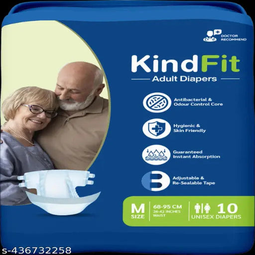 Kindfit Open Tape Adult Diaper | Tape Type | Unisex | Medium Size | Pack of 1