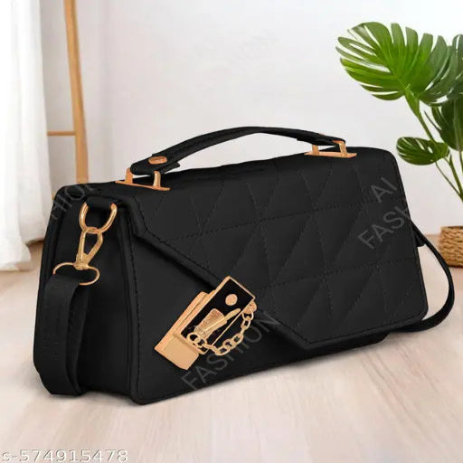 AI FASHION Women's PU Hand Bag Shoulder Bag Sling Bag | Ethereal Design | Adjustable Strap | Embellished With Strap Perfect For Party Travel Or Daily Use For Girl And Women