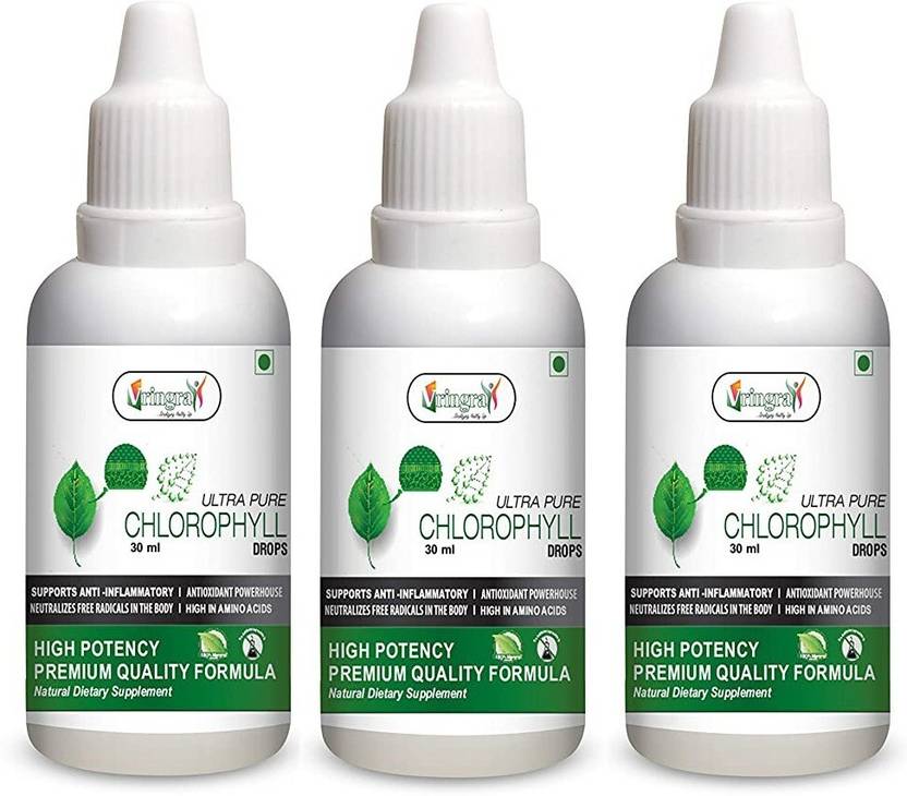 Vringra Chlorophyll Drops - Immunity Booster Drop - Weight Loss 30ml (Pack Of 3) (3 x 30 ml)