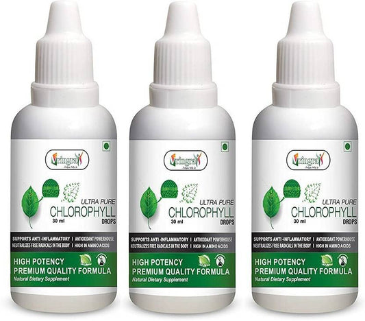 Vringra Chlorophyll Drops - Immunity Booster Drop - Weight Loss 30ml (Pack Of 3) (3 x 30 ml)
