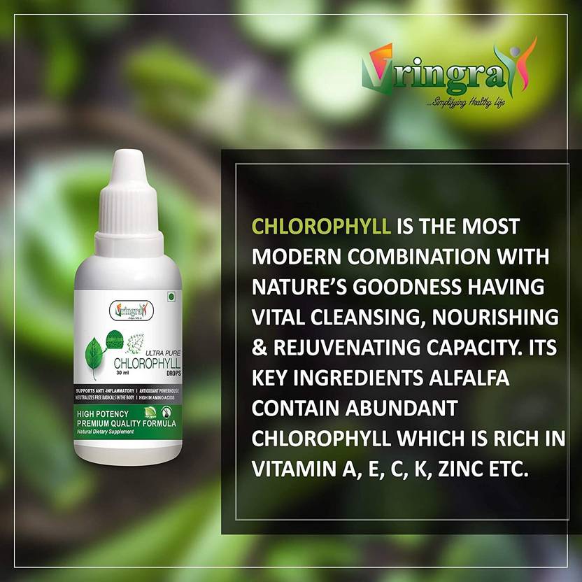 Vringra Chlorophyll Drops - Immunity Booster Drop - Weight Loss 30ml (Pack Of 3) (3 x 30 ml)