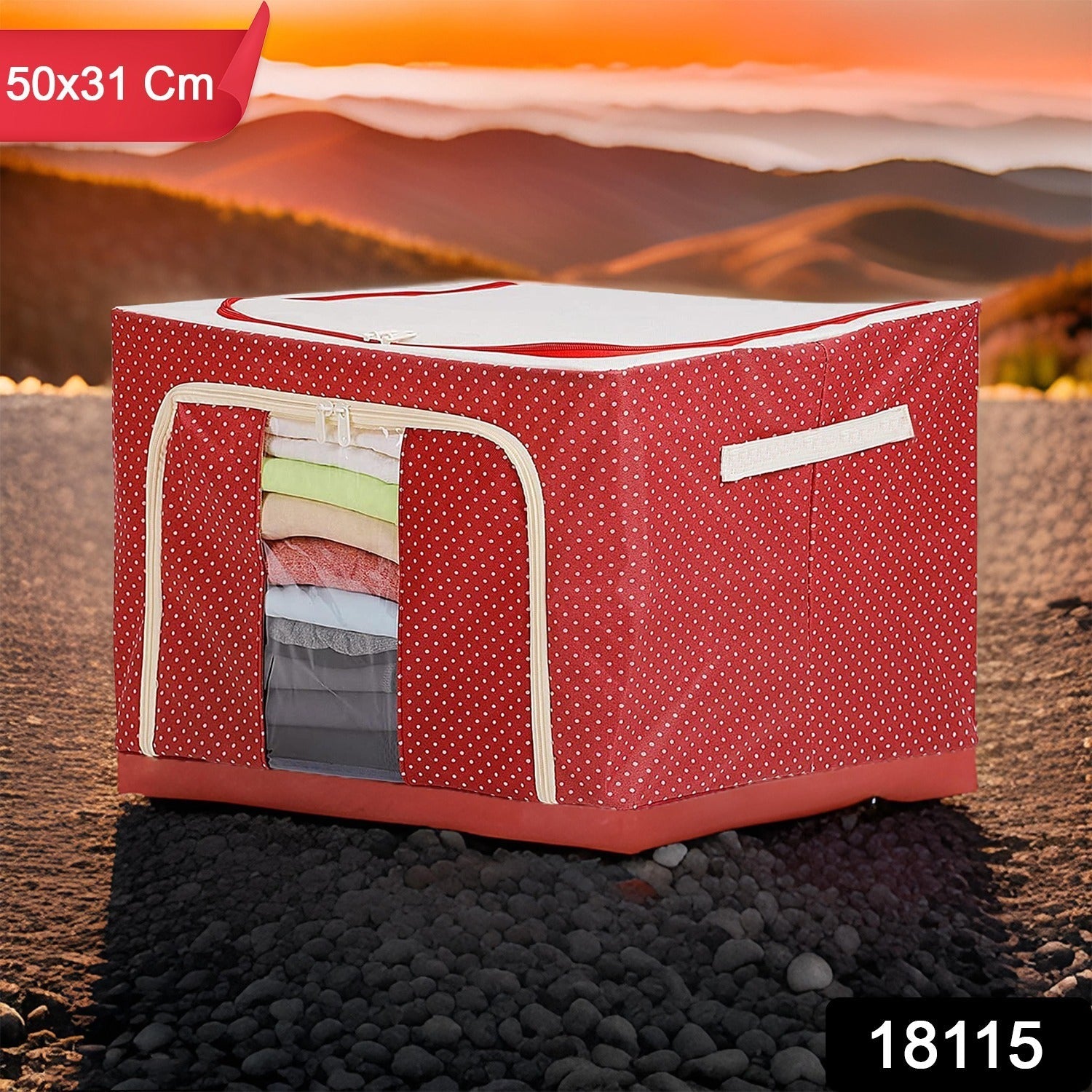 Foldable Cloth Storage Bag Storage Boxes (Pack of 1 / 50 × 31 Cm) - Springkart 