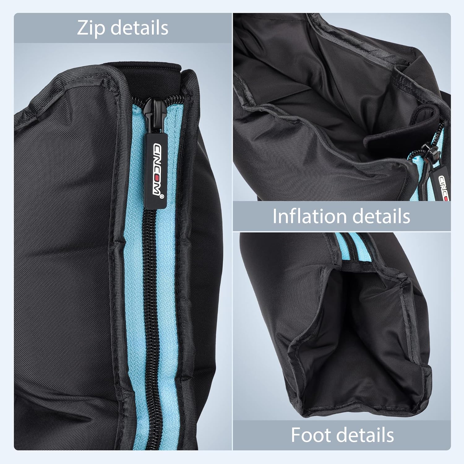 CINCOM Leg Massager Upgraded Foot Calf Thigh Massager With Heat And Compression For Circulation And Pain Relief,Corded Electric,Black