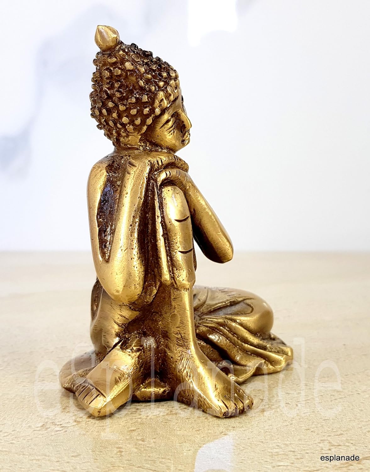 Buddha Showpiece for Home Decor | Brass Resting Buddha Statue for Living Room, Office Table | Tibetan Decorative Items, Antique Idol & Figurine for Room Decor | Housewarming Gifts