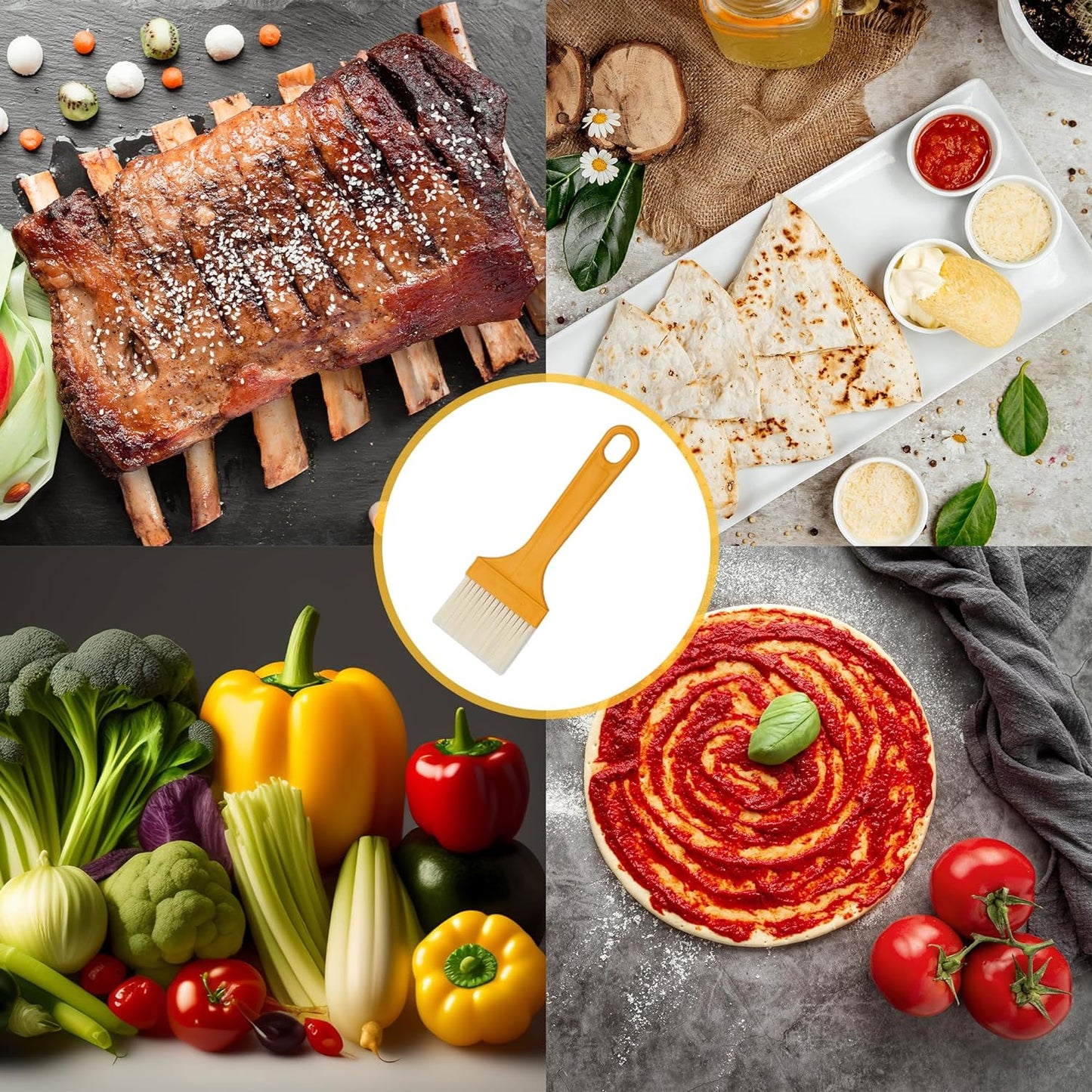 Multifunction Basting Brush for Cooking Pastry Brush Baking Food Butter Brush Dusting Brush for Cooking Grease Brush for Baking Dishwasher Safe Grilling / Hairbrush / Corn (1 Pc ) - Springkart 
